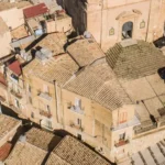 Il convento e il quartiere visti dal drone